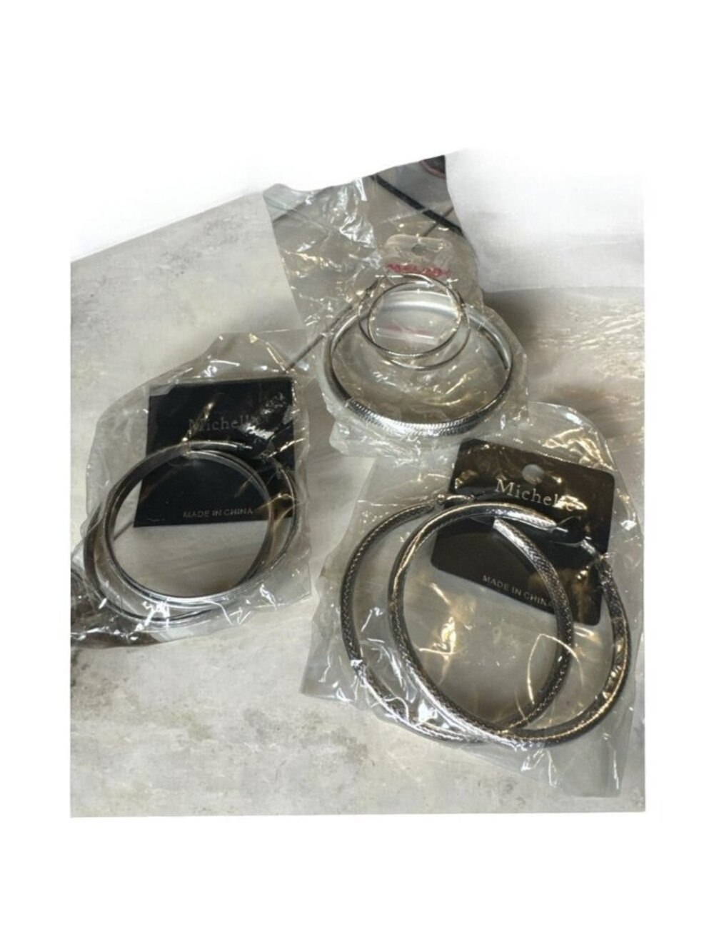 Michelle and Melody Silver-Tone Hoop Earrings Set Of 4 Large & Small Hoops New I